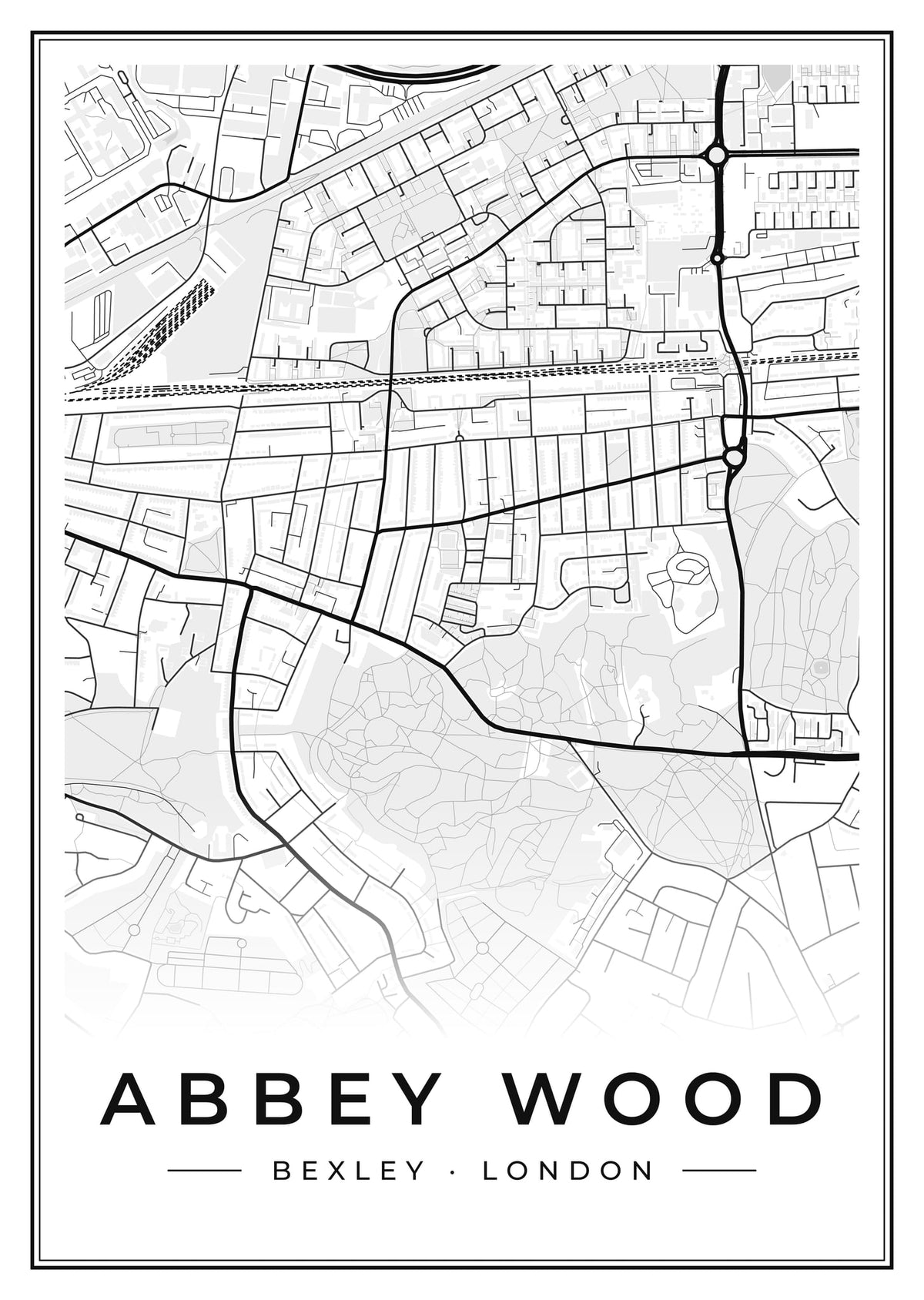 Street map poster of Abbey Wood, Bexley, London
