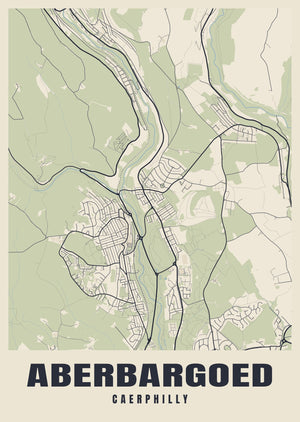 Aberbargoed Street Map Poster