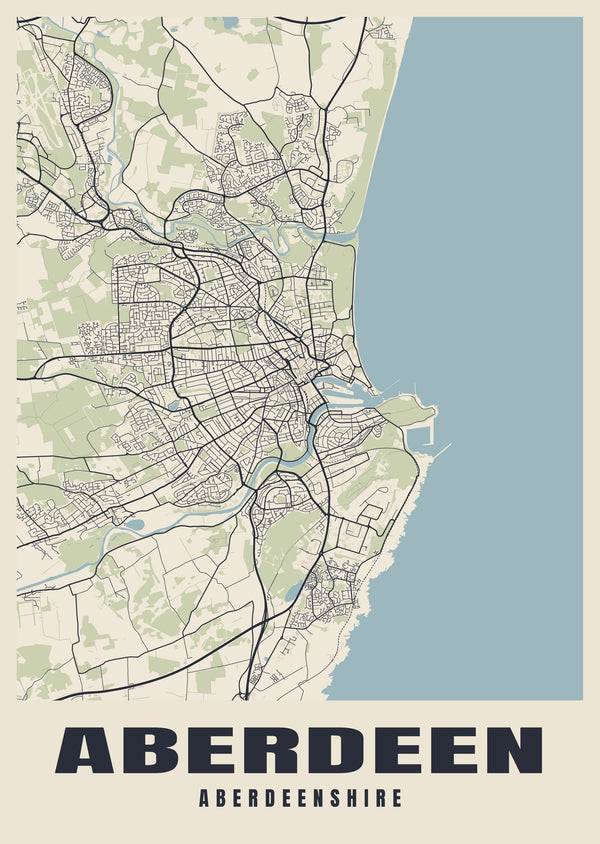 Aberdeen Street Map Poster