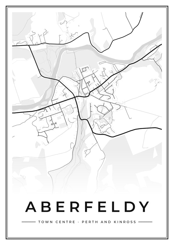 Aberfeldy Town Centre Street Map Poster