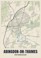 Street map poster of Abingdon-on-Thames, Oxfordshire
