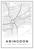 Street map poster of Abingdon town centre, Oxfordshire