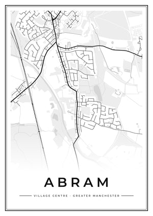 Abram Village Centre Street Map Poster