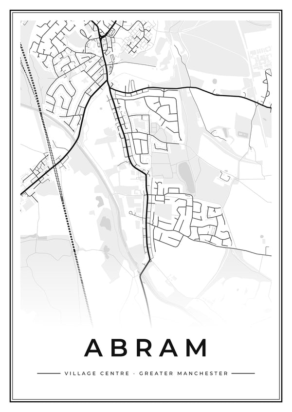 Abram Village Centre Street Map Poster