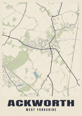 Street map poster of Ackworth, West Yorkshire