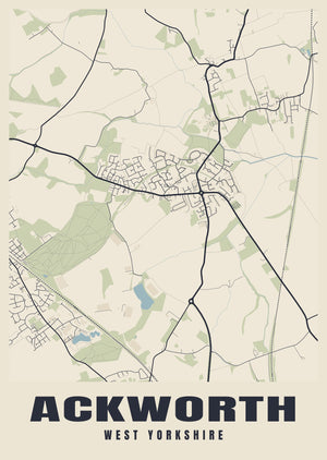 Ackworth Street Map Poster