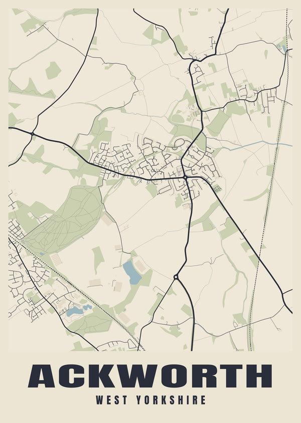 Ackworth Street Map Poster