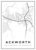 Street map poster of Ackworth village centre, West Yorkshire