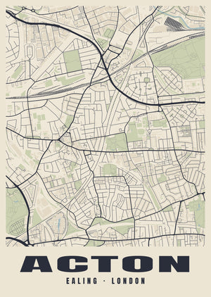 Acton Heritage Street Map Poster