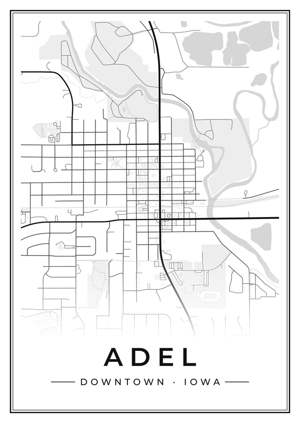 Adel Downtown Street Map Poster