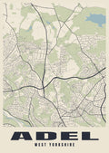 Street map poster of Adel, West Yorkshire