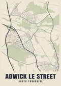 Street map poster of Adwick le Street, South Yorkshire
