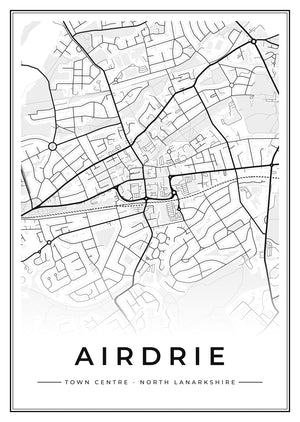 Airdrie Town Centre Street Map Poster
