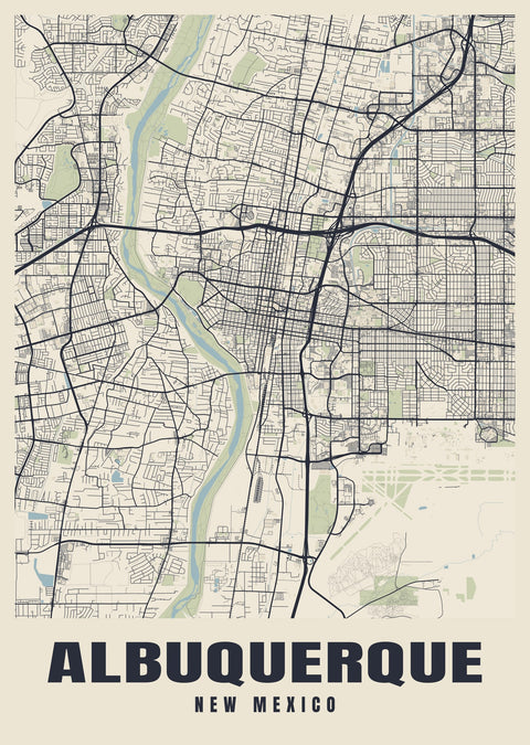 Albuquerque Street Map Poster