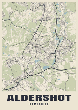 Aldershot Street Map Poster