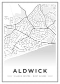 Street map poster of Aldwick village centre, West Sussex