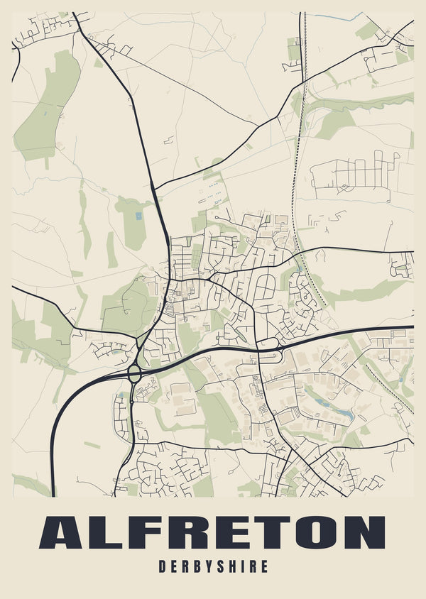 Alfreton Street Map Poster