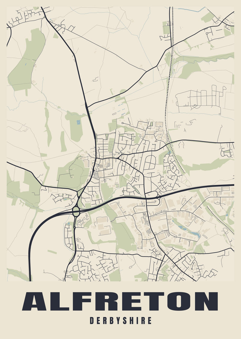 Alfreton Street Map Poster