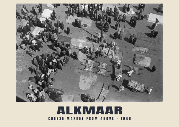 Targ serowy widziany z góry, Alkmaar — 1946
