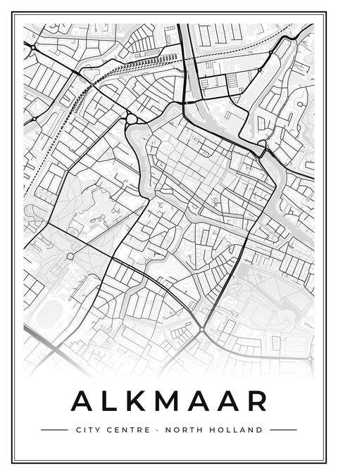Alkmaar City Centre Street Map Poster