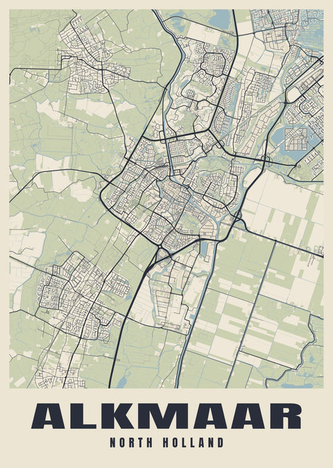 Alkmaar Street Map Poster
