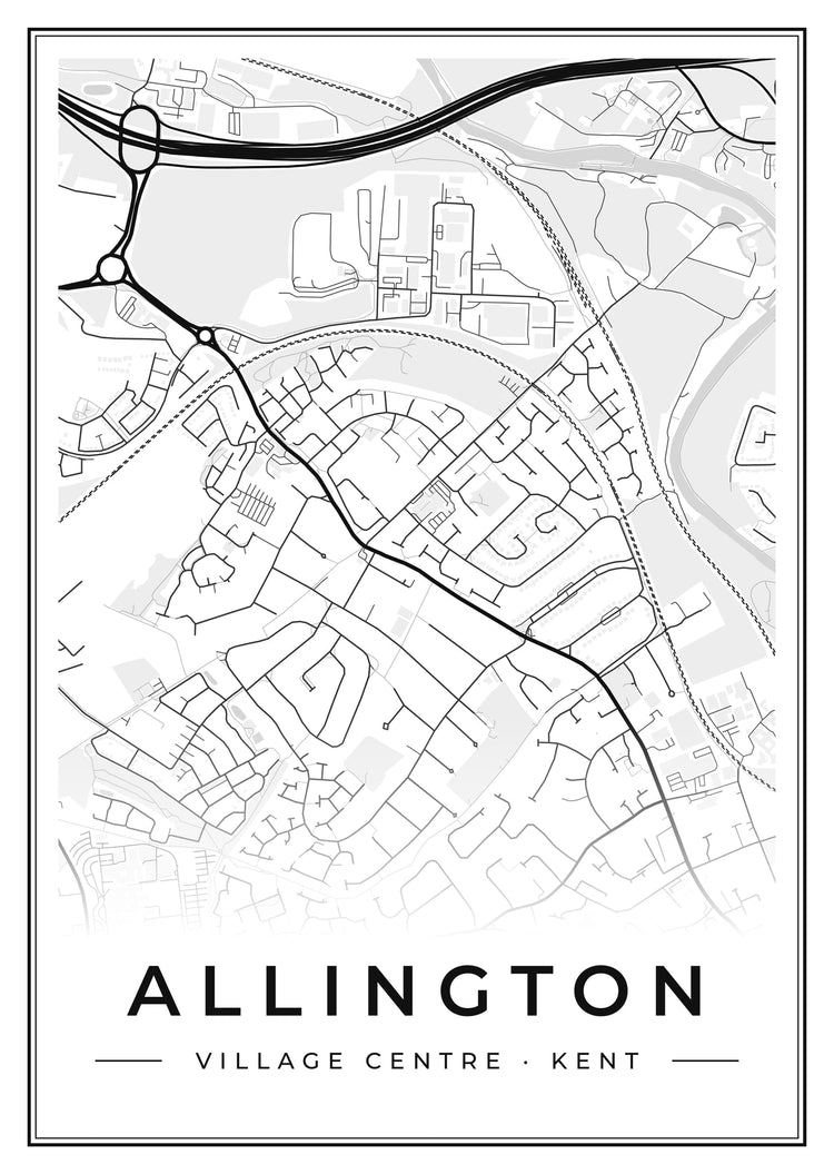 Allington Village Centre Street Map Poster