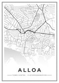 Street map poster of Alloa town centre, Clackmannanshire