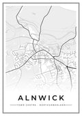 Street map poster of Alnwick town centre, Northumberland