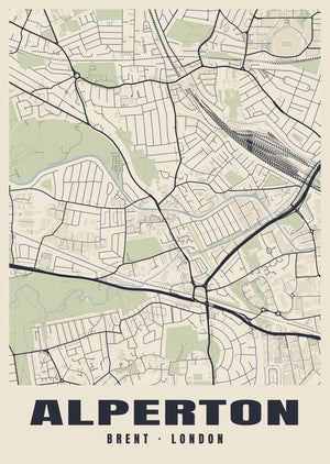 Alperton Heritage Street Map Poster