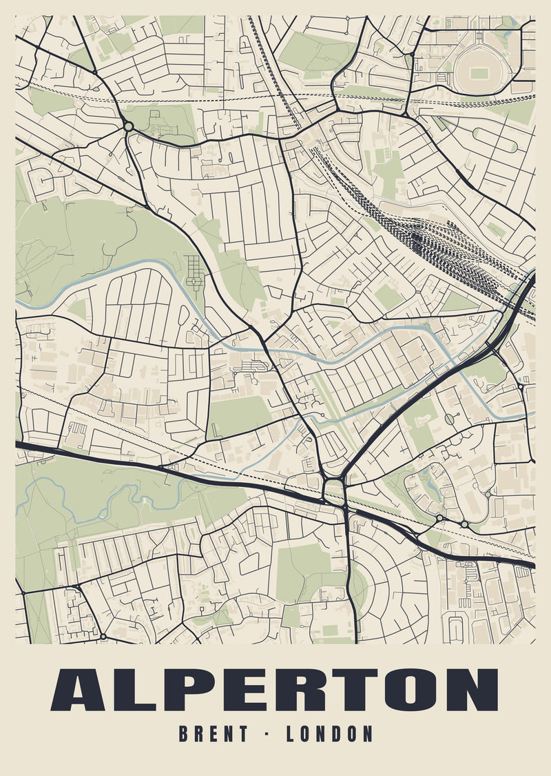 Alperton Heritage Street Map Poster