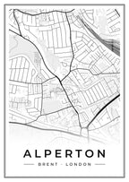 Street map poster of Alperton, Brent, London