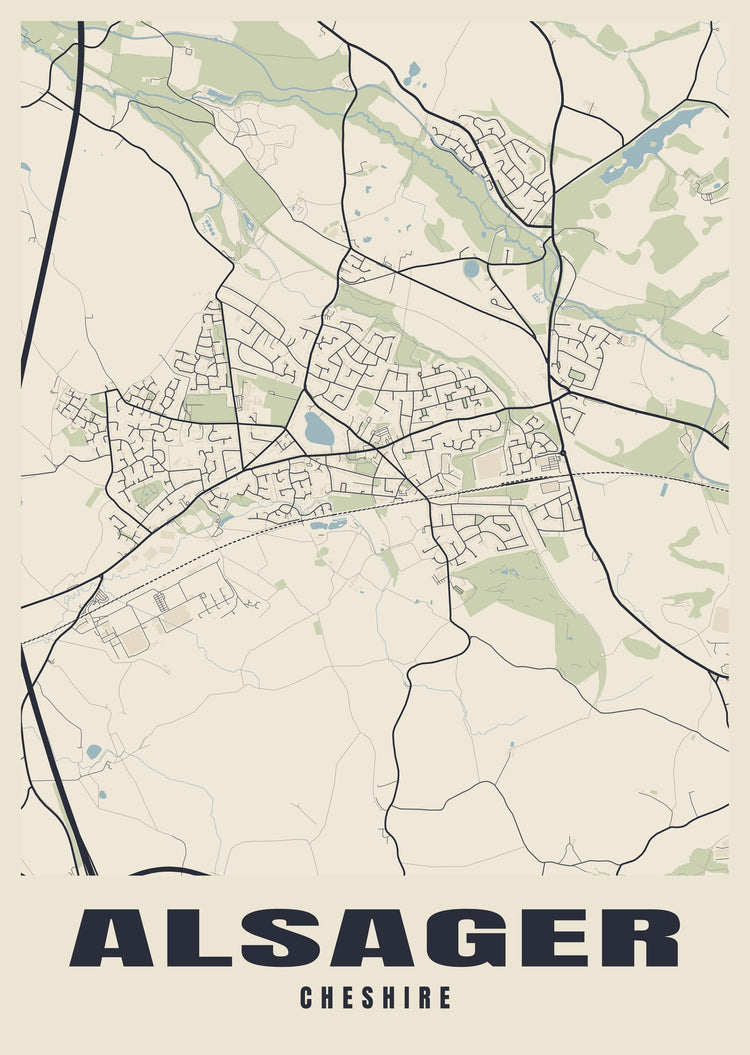Alsager Street Map Poster