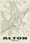 Street map poster of Alton, Hampshire