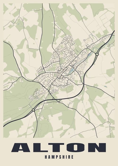 Street map poster of Alton, Hampshire