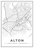 Street map poster of Alton town centre, Hampshire