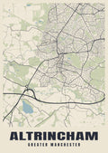 Street map poster of Altrincham, Greater Manchester