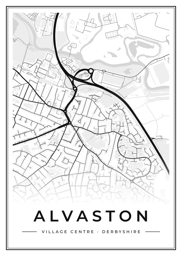 Alvaston Village Centre Street Map Poster