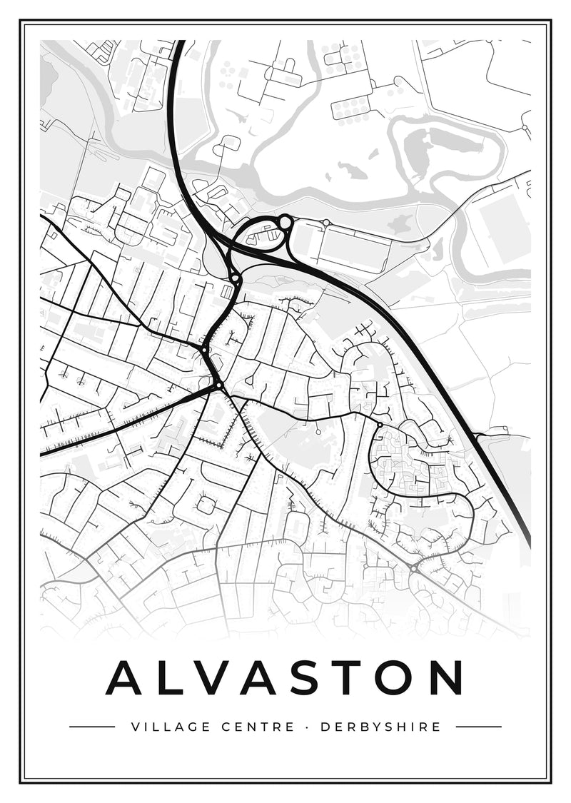 Alvaston Village Centre Street Map Poster