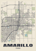 Street map poster of Amarillo, Texas