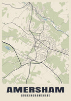 Street map poster of Amersham, Buckinghamshire