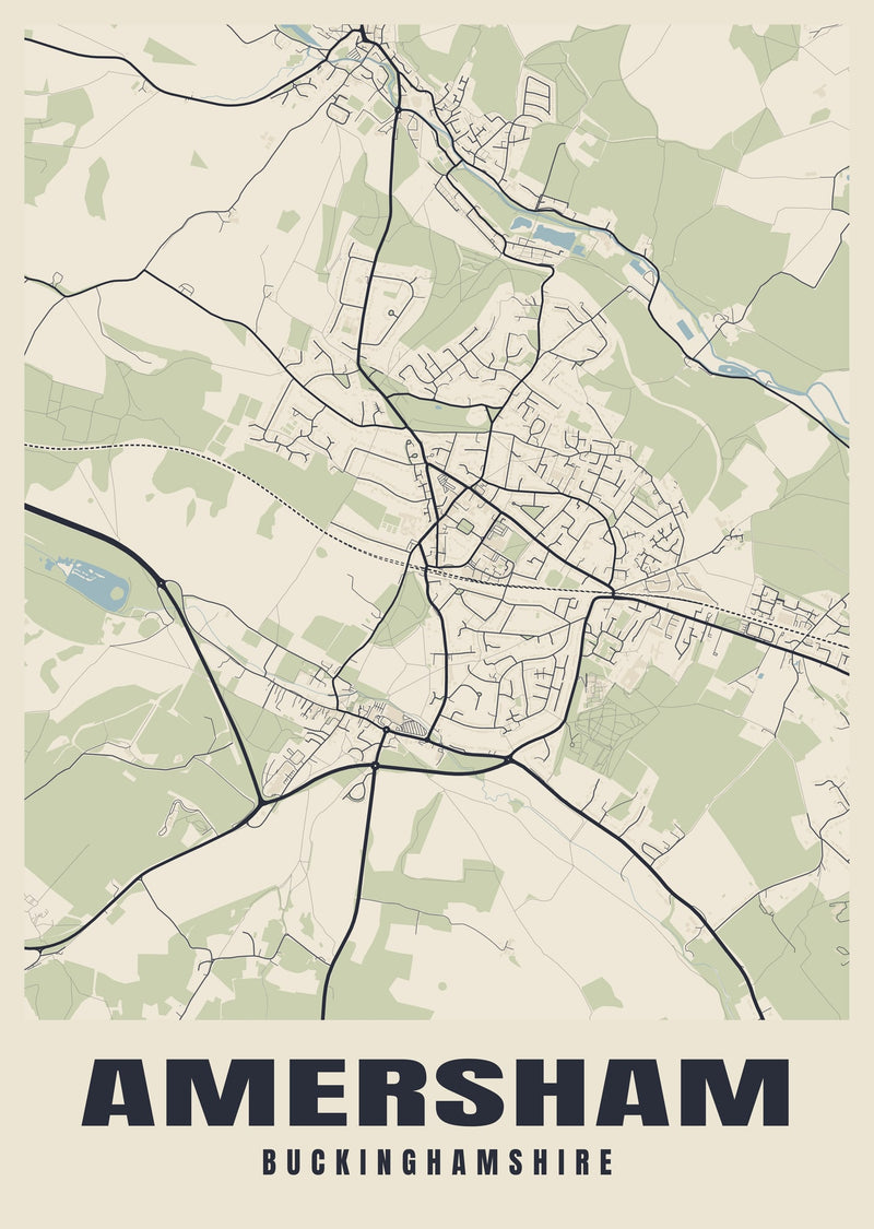 Amersham Street Map Poster