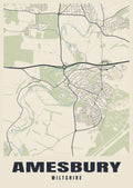 Street map poster of Amesbury, Wiltshire