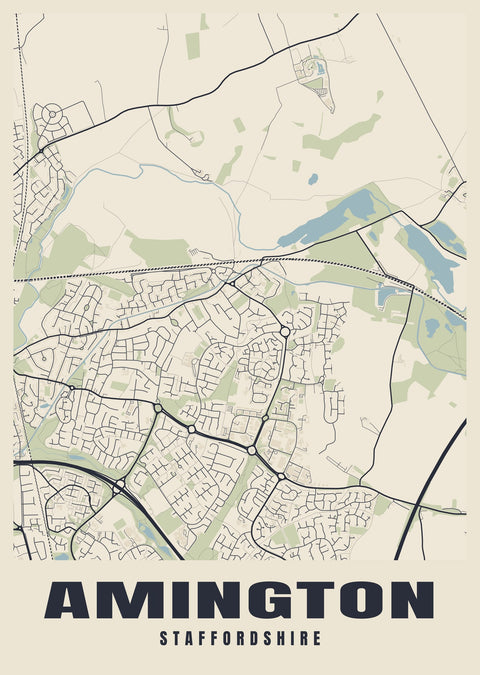 Amington Street Map Poster