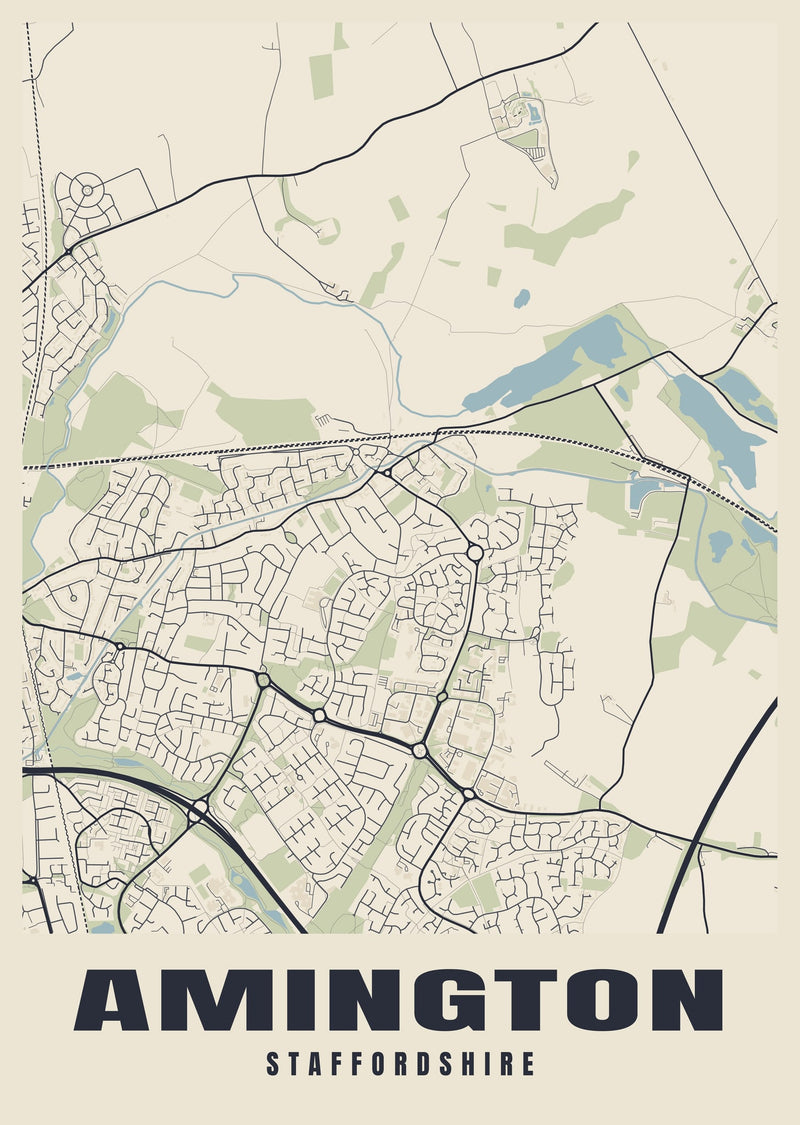 Amington Street Map Poster