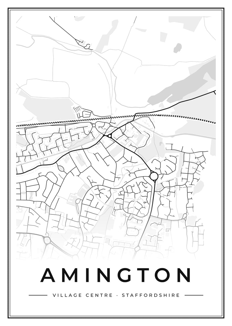 Amington Village Centre Street Map Poster