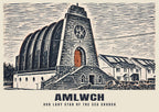 Our Lady Star of the Sea Church, Amlwch poster, Linocut style