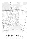 Street map poster of Ampthill town centre, Bedfordshire