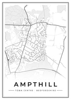 Street map poster of Ampthill town centre, Bedfordshire
