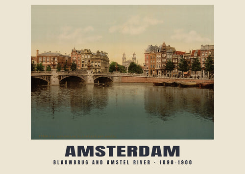 Blauwbrug y río Amstel, Amsterdam, 1890–1900