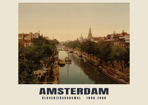 Kloveniersburgwal, Amsterdam — 1890–1900 · Historische fotochroomprint